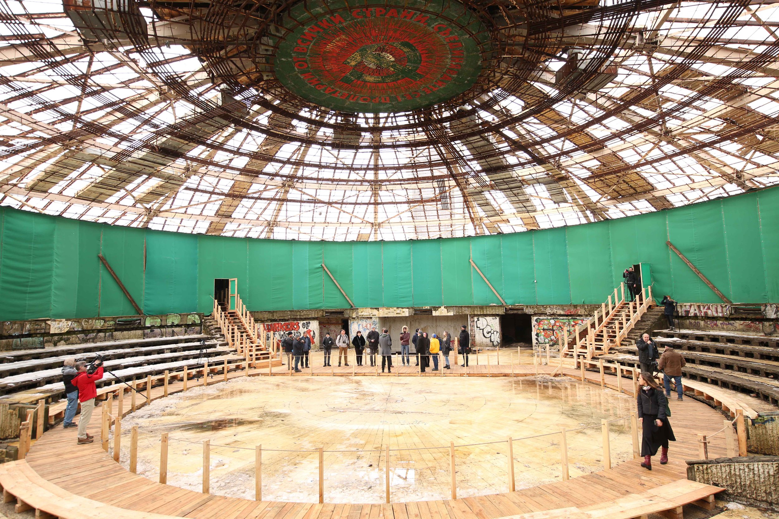 Conservation work done inside the Buzludzha Monument by the Buzludzha Project